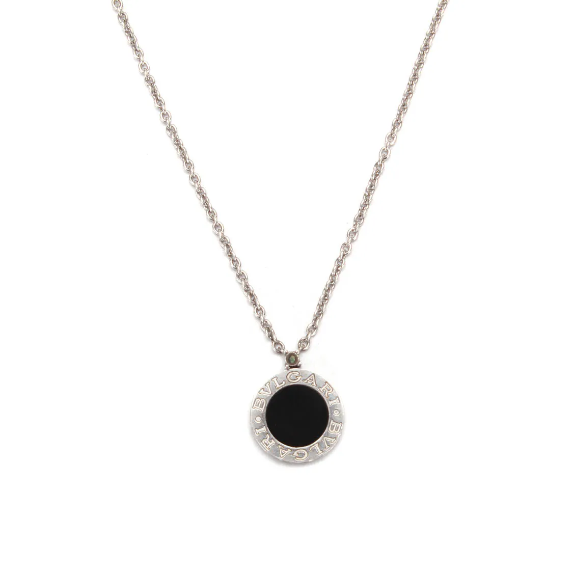 Bvlgari Onyx Save The Children Pendant Necklace Metal Necklace in Fair Condition