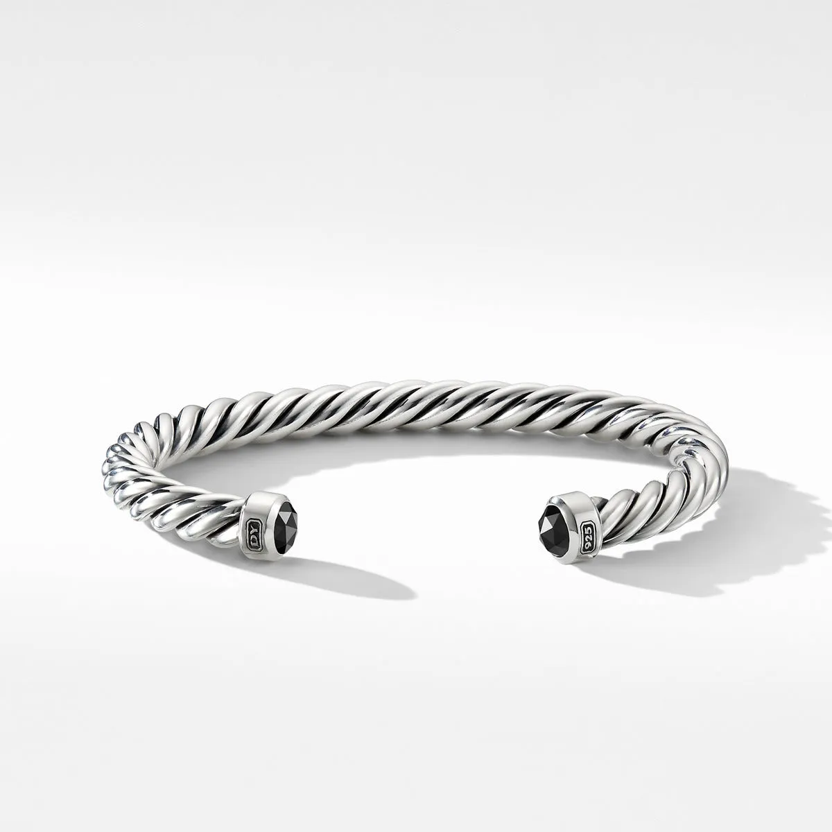 Cable Classic Cuff Bracelet with Black Diamonds
