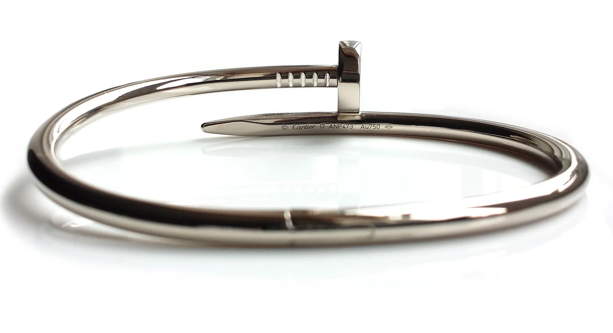 Cartier Juste un Clou Bangle in 18k White Gold, Size 17