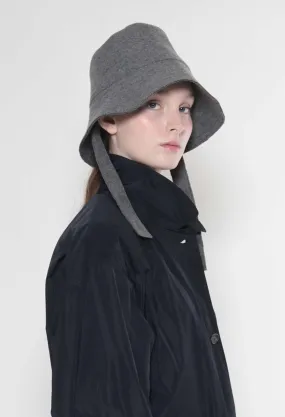 CHARLIE - Wool Felt Bucket Hat with Large Brim in Grey