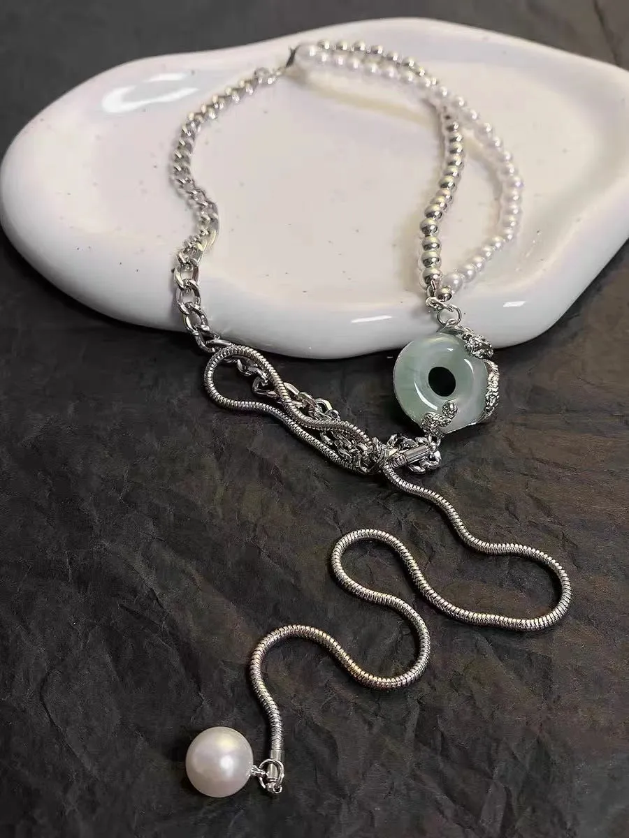 Chinese Style Beaded Stitching Necklace