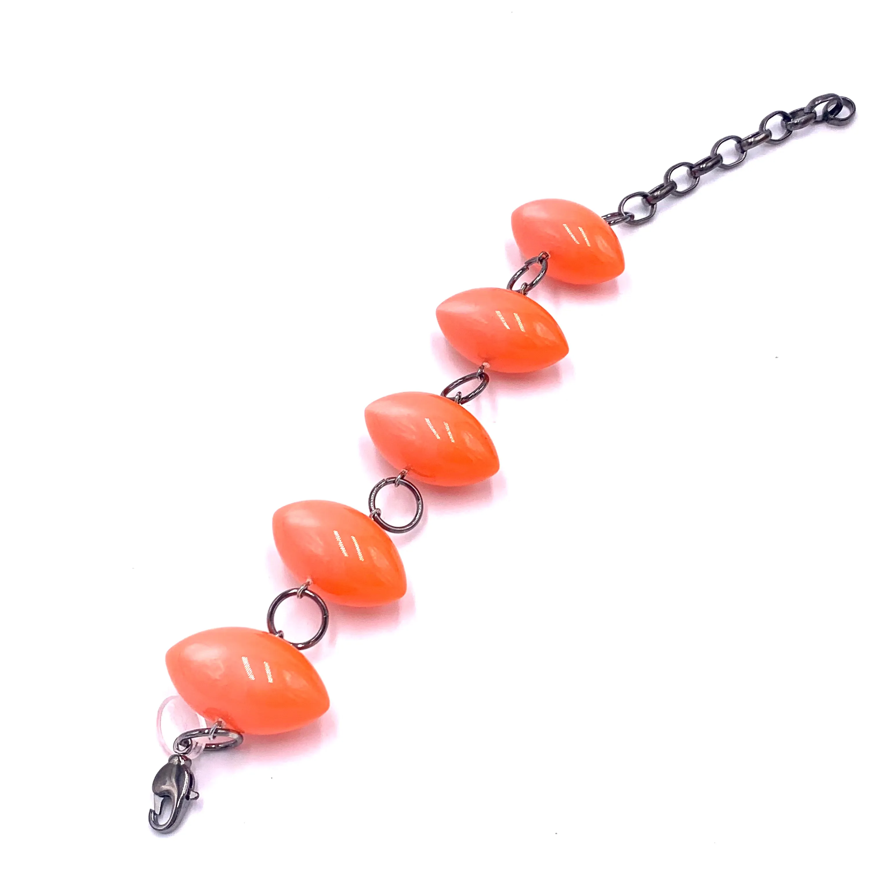 Coral Moonglow Pod Stations Bracelet