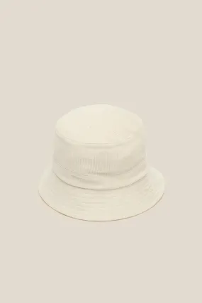 Cotton Corduroy Bucket Hat - Stone
