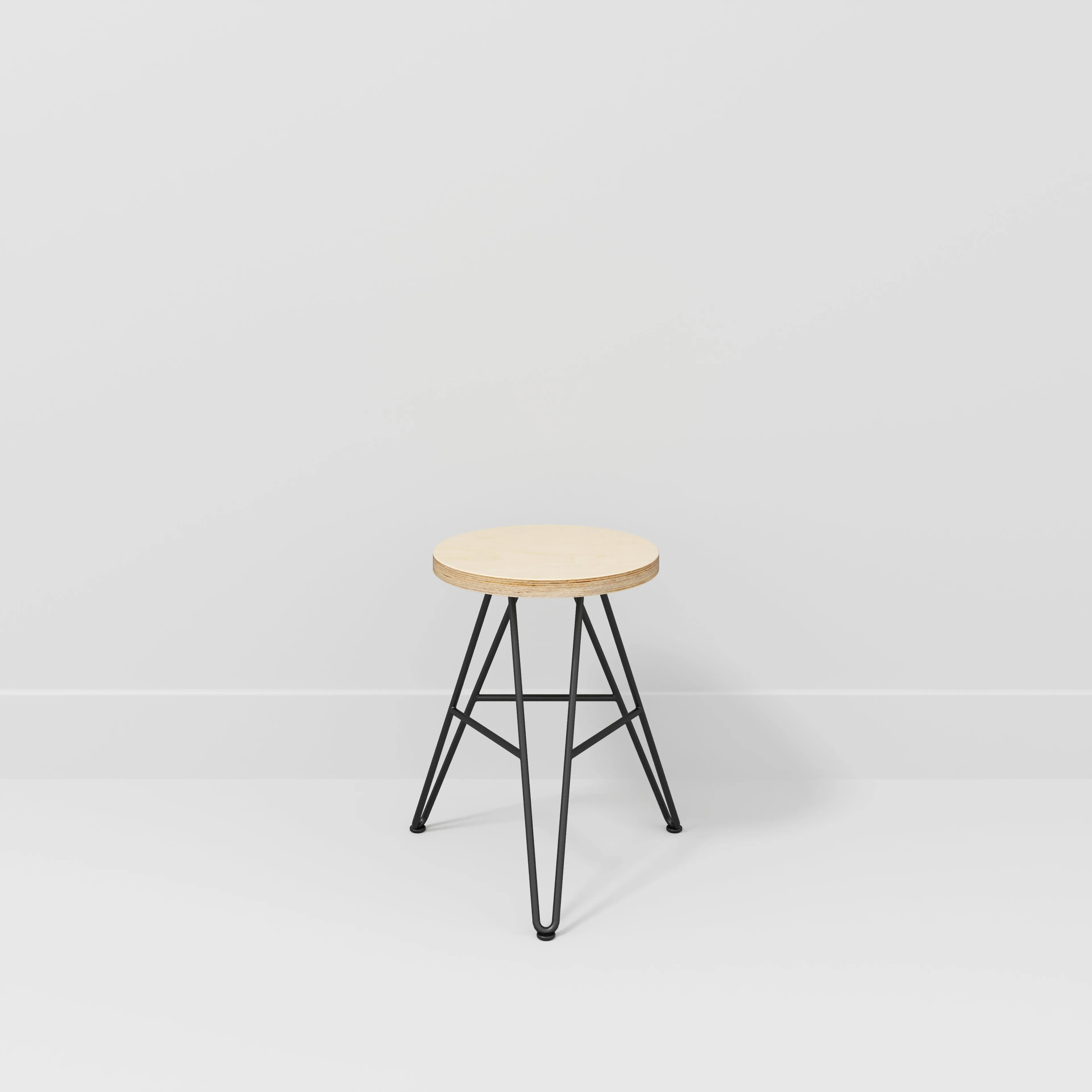 Custom Plywood Stool with Hairpin Base
