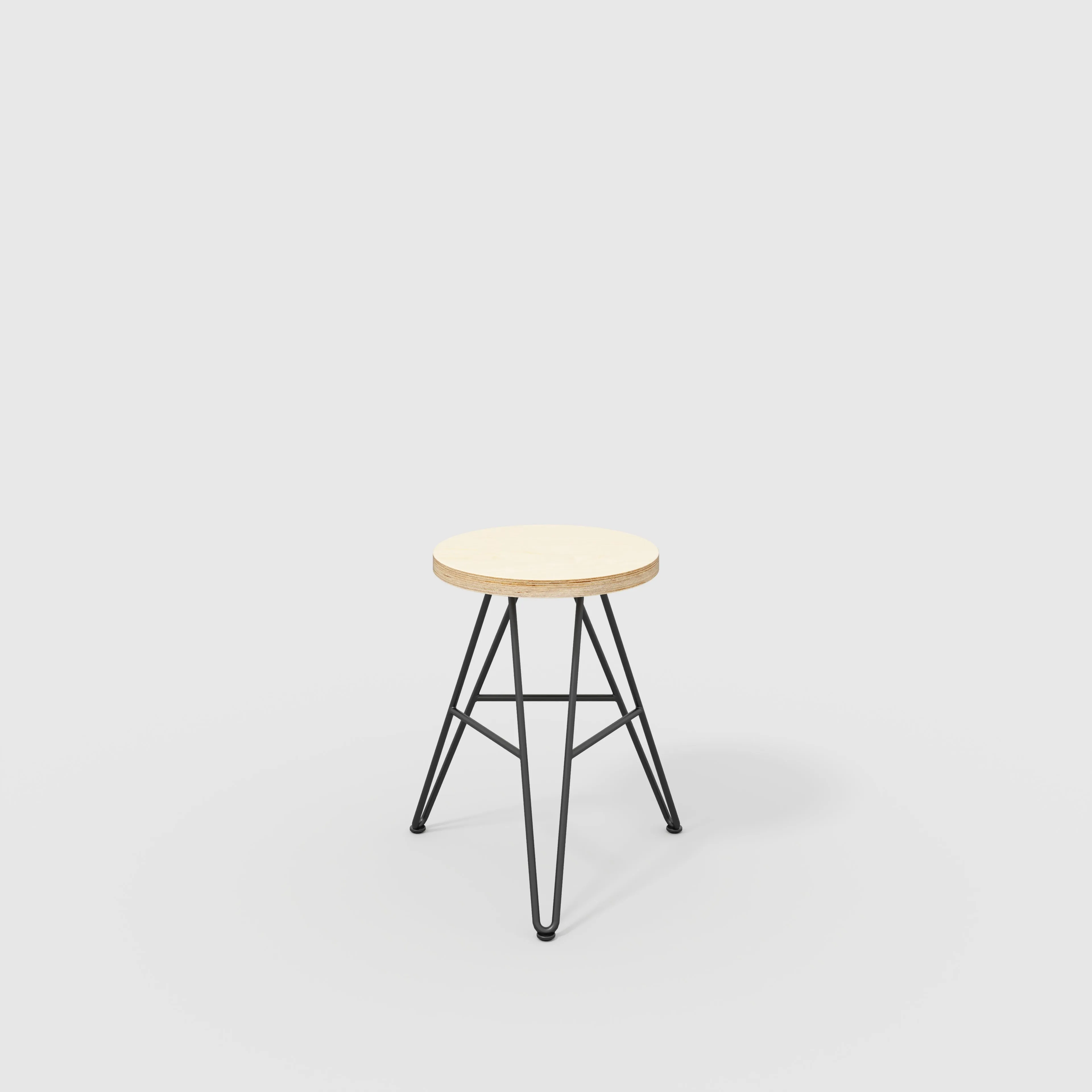 Custom Plywood Stool with Hairpin Base