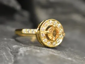 Dainty Citrine Gold Ring - Natural Citrine Ring - November Birthstone Ring