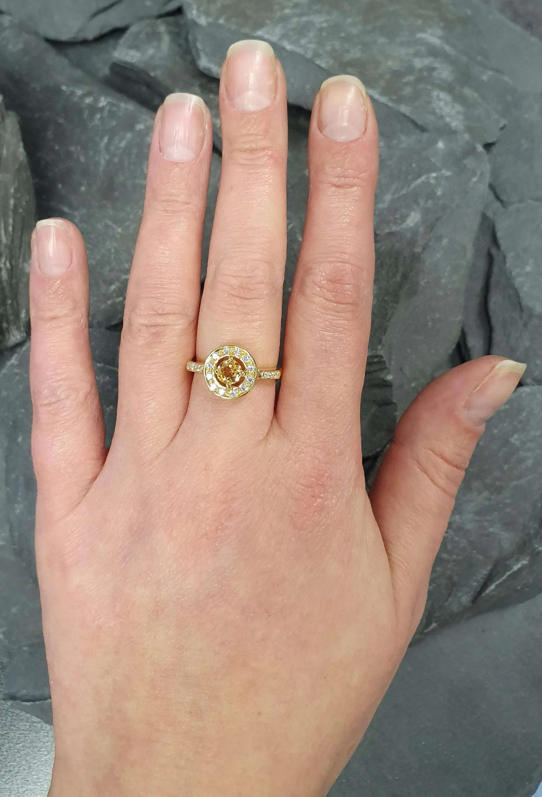Dainty Citrine Gold Ring - Natural Citrine Ring - November Birthstone Ring