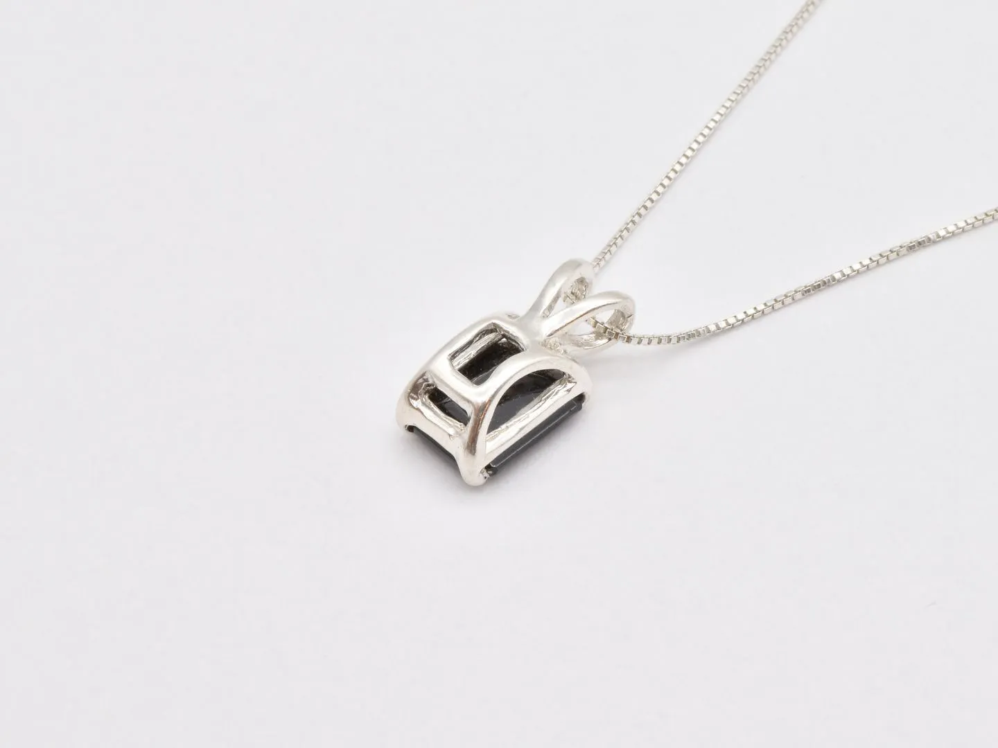 Dainty Onyx Pendant - Natural Onyx Necklace, Black Square Pendant