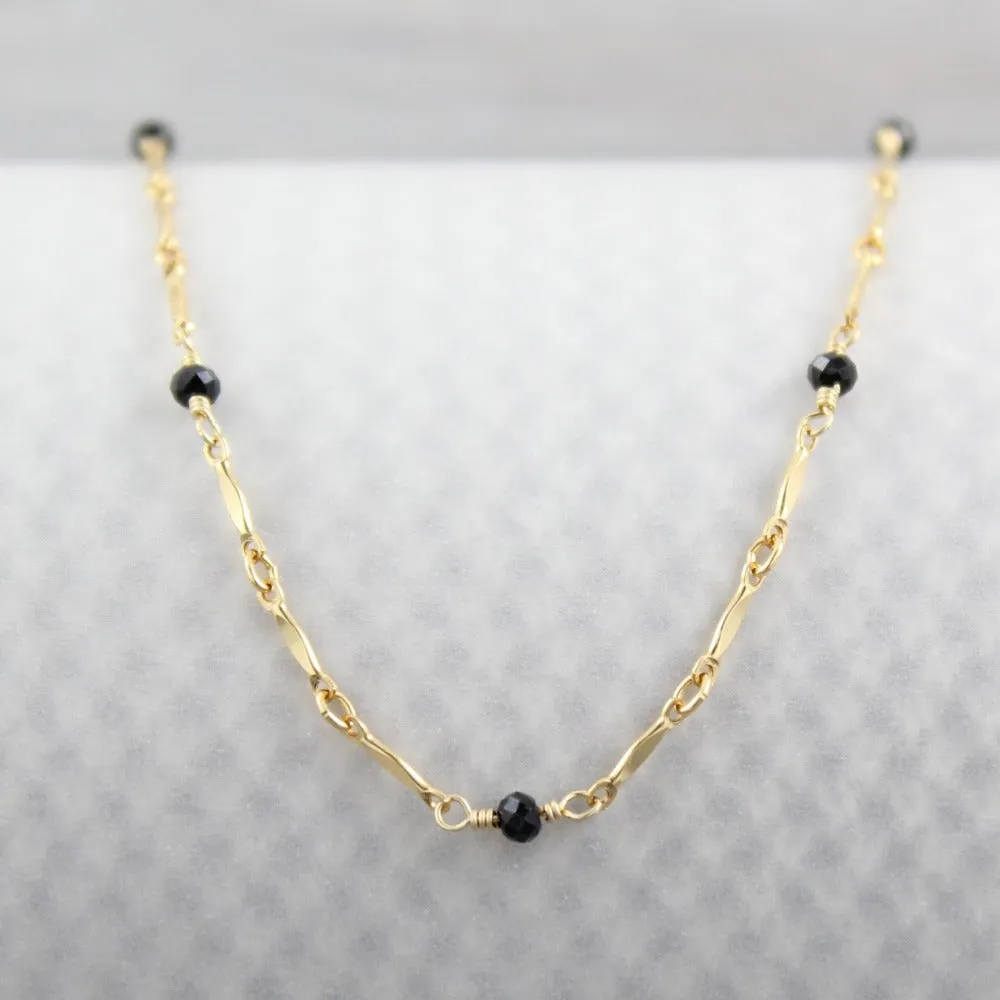Dapped Bar with Gemstone Necklace