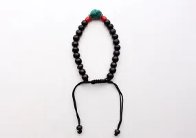 Dark Rosewood Bracelet with Turquoise Spacer
