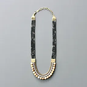 David Aubrey Triple Strand Beaded Necklace
