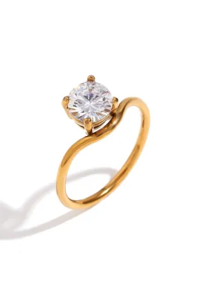 Demmi Cubic Zirconia Band Ring in Gold