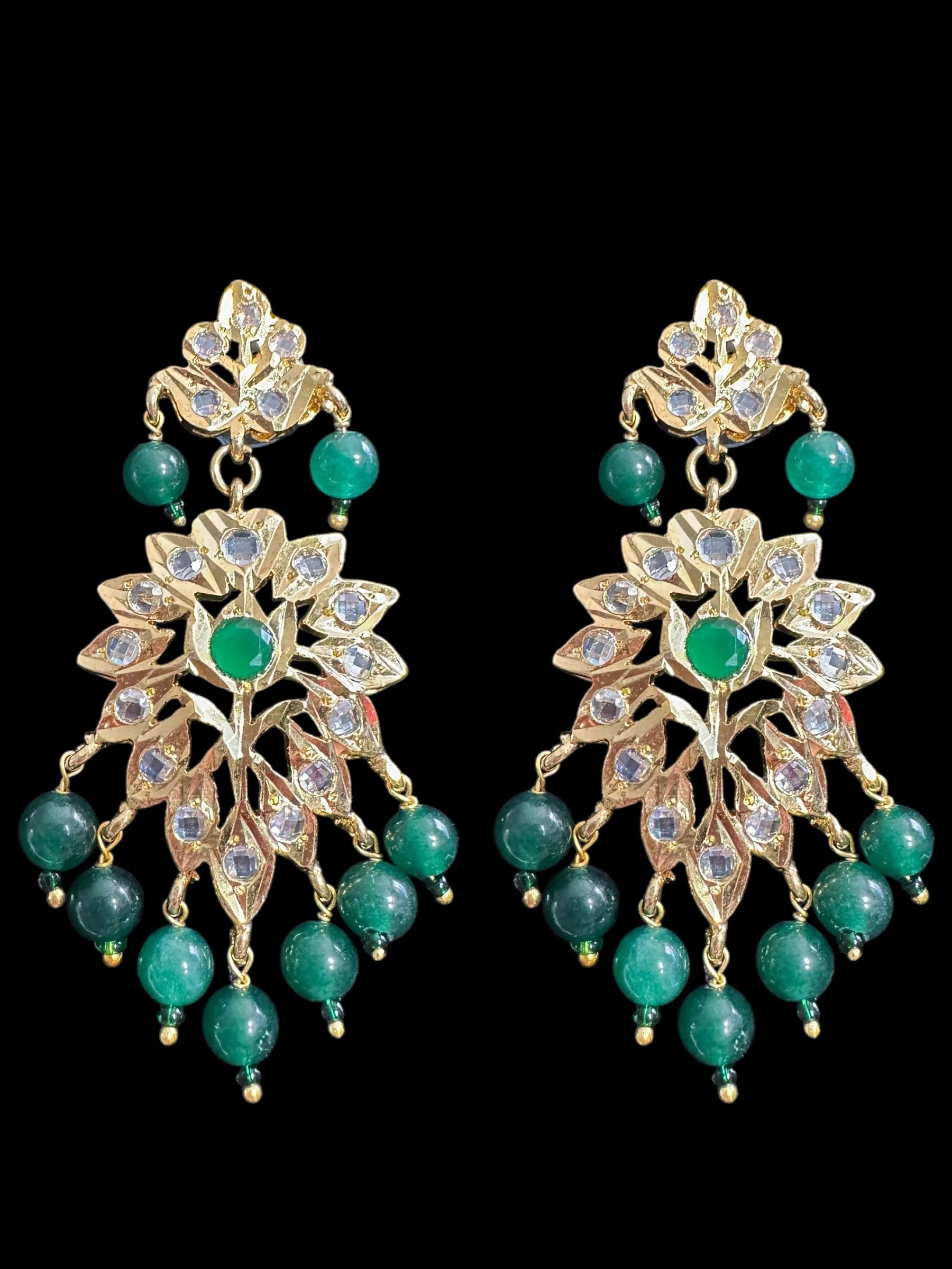 DLN88 Nisha rani haar in green beads  ( READY TO SHIP )
