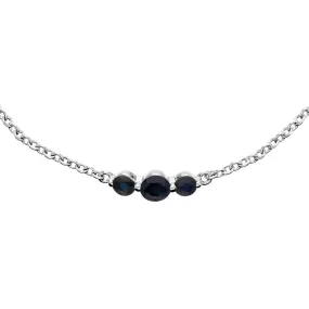 Drei Stein Saphir Armband in Sterling Silber