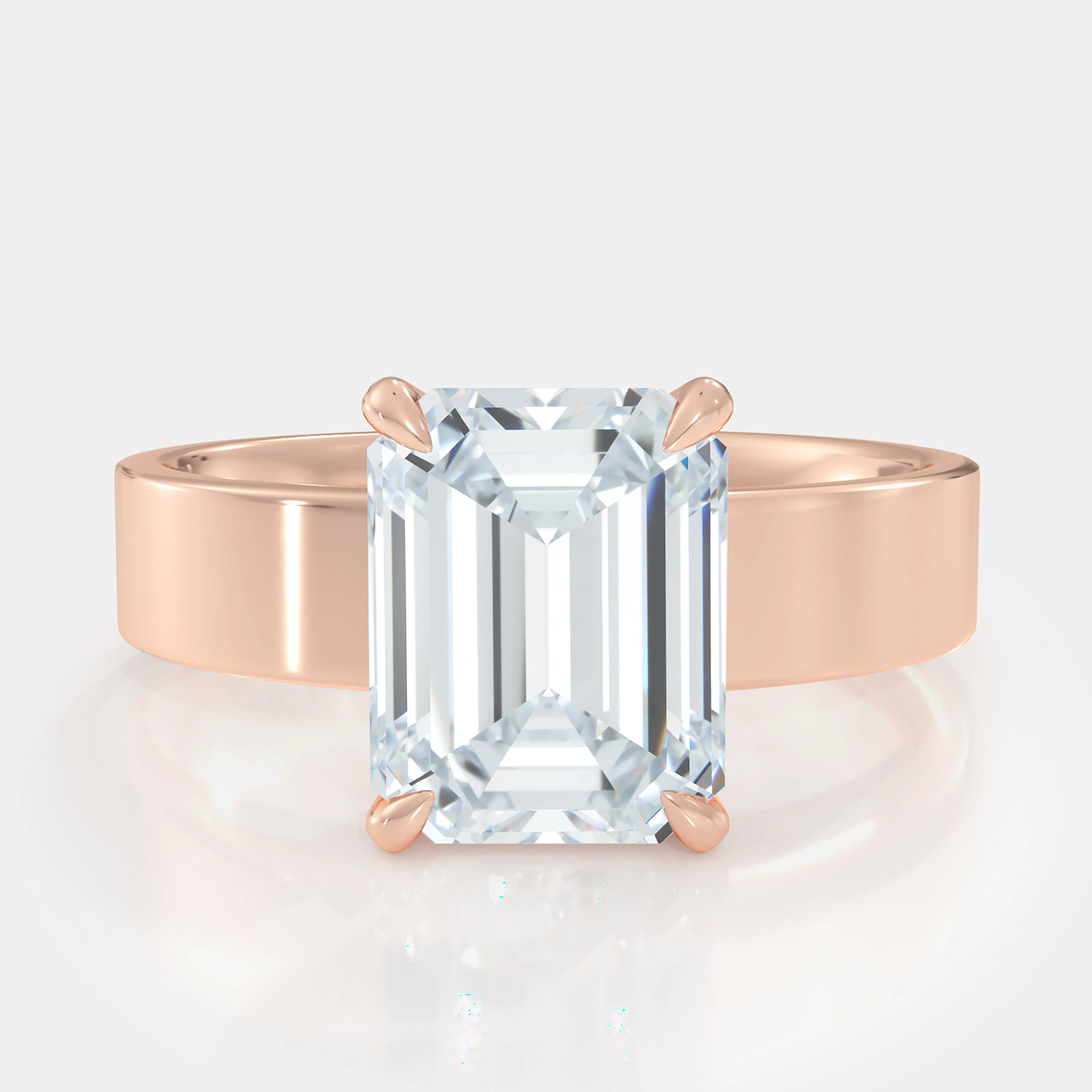 Emerald Cut Cigar Bezel Diamond Ring