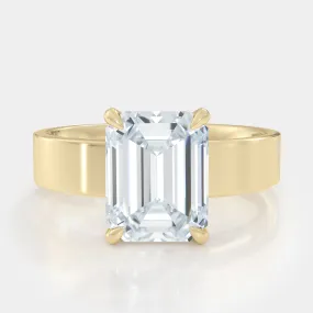 Emerald Cut Cigar Bezel Diamond Ring