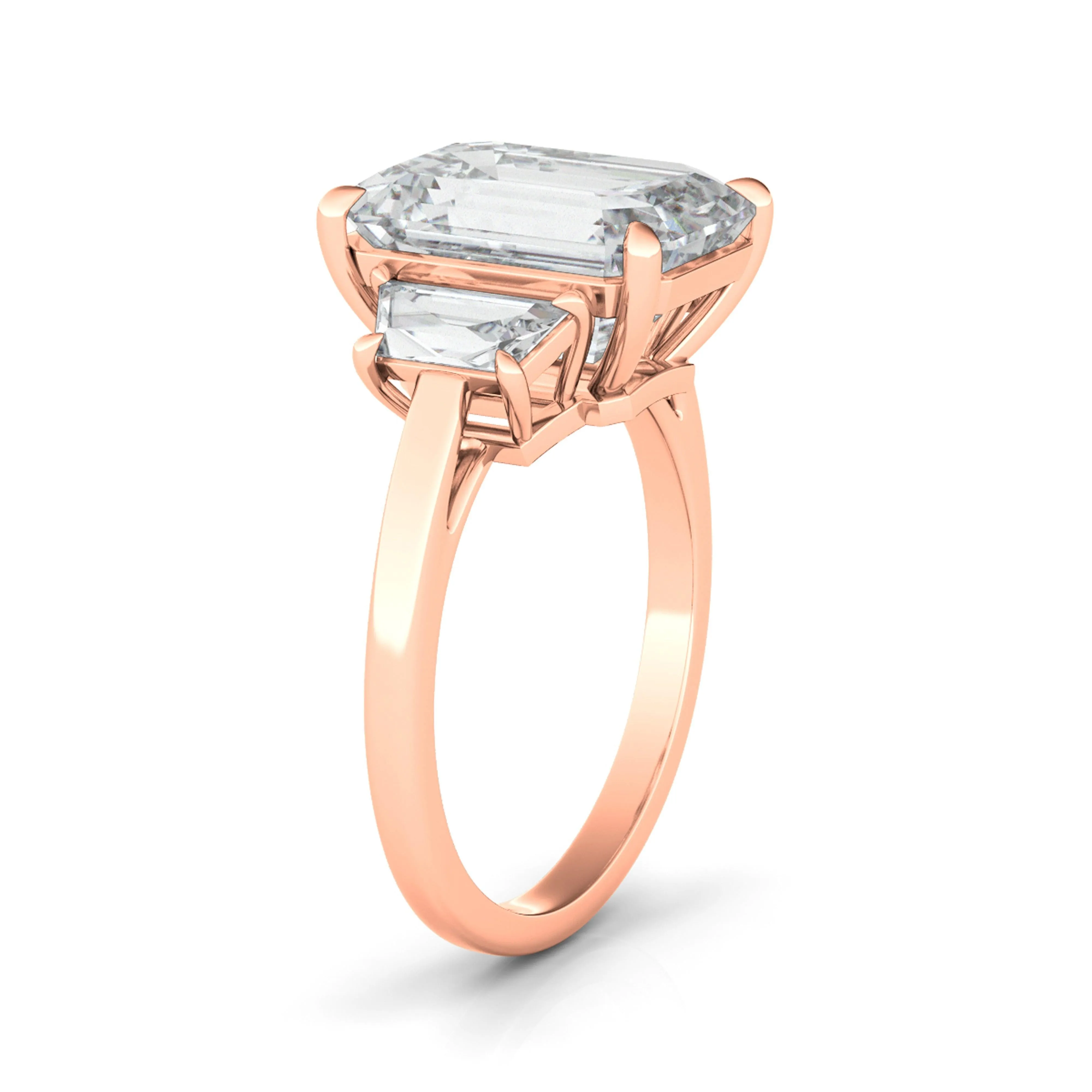 Emerald Cut Engagement Ring With Trapezoids