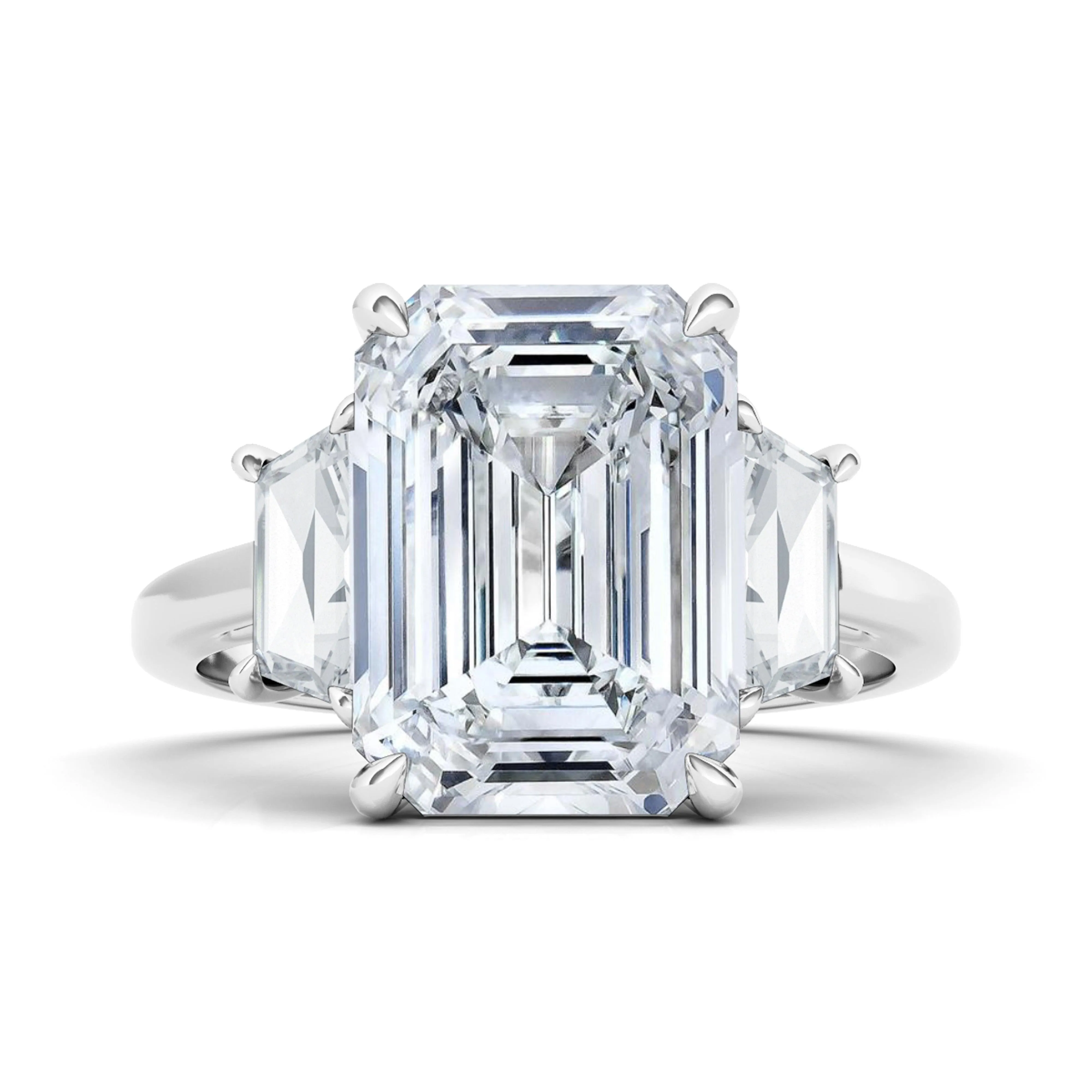 Emerald Cut Engagement Ring With Trapezoids