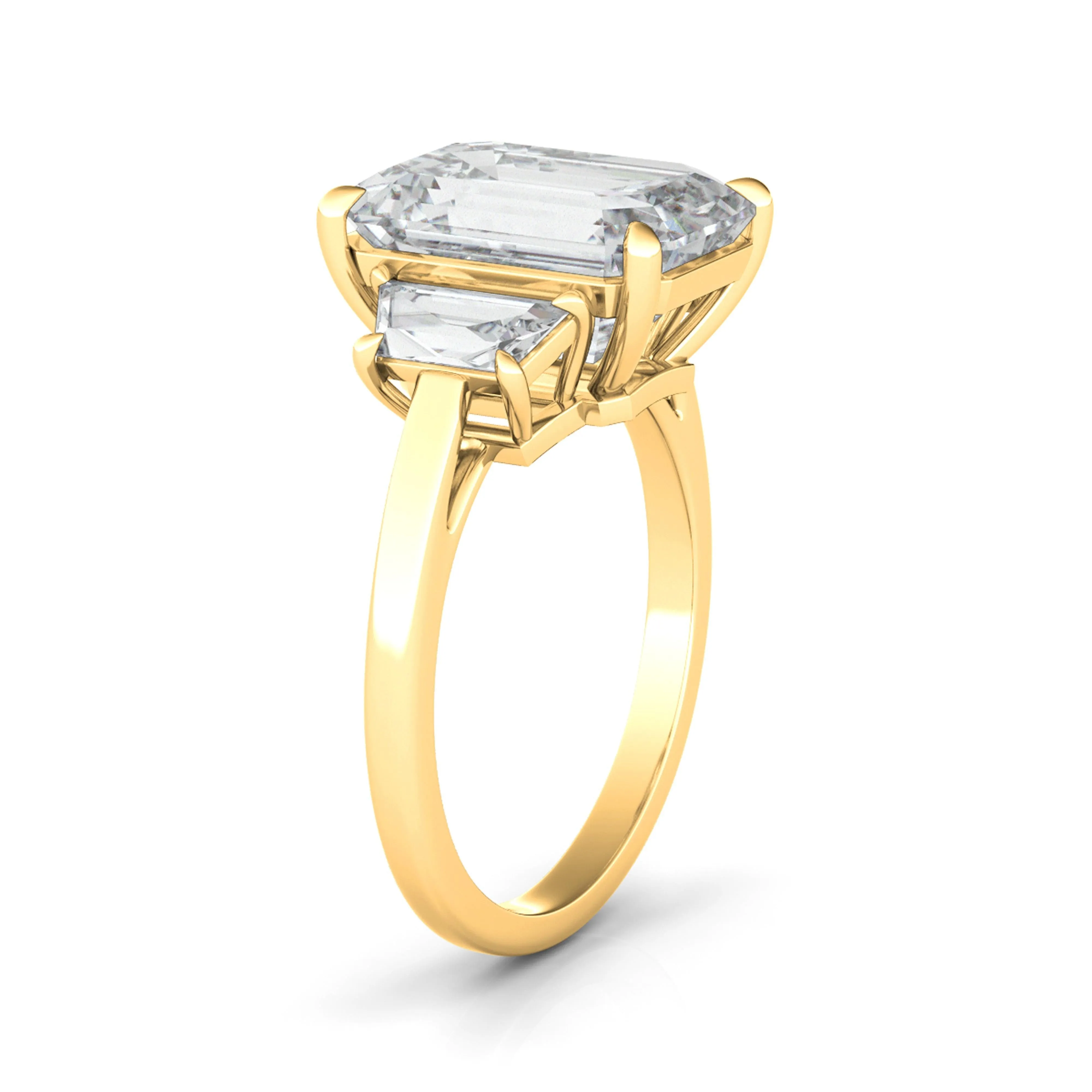 Emerald Cut Engagement Ring With Trapezoids