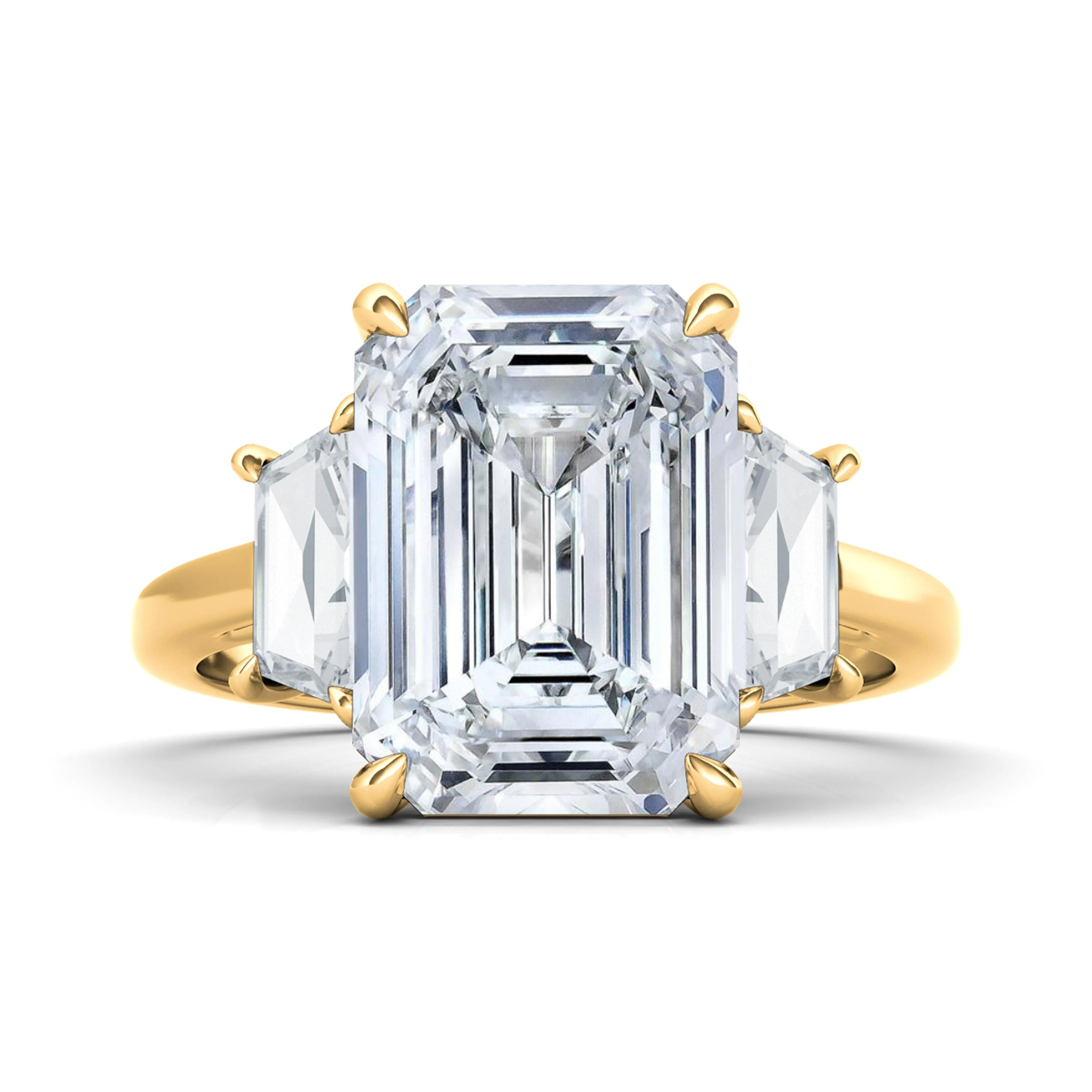 Emerald Cut Engagement Ring With Trapezoids