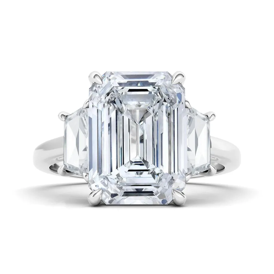 Emerald Cut Engagement Ring With Trapezoids
