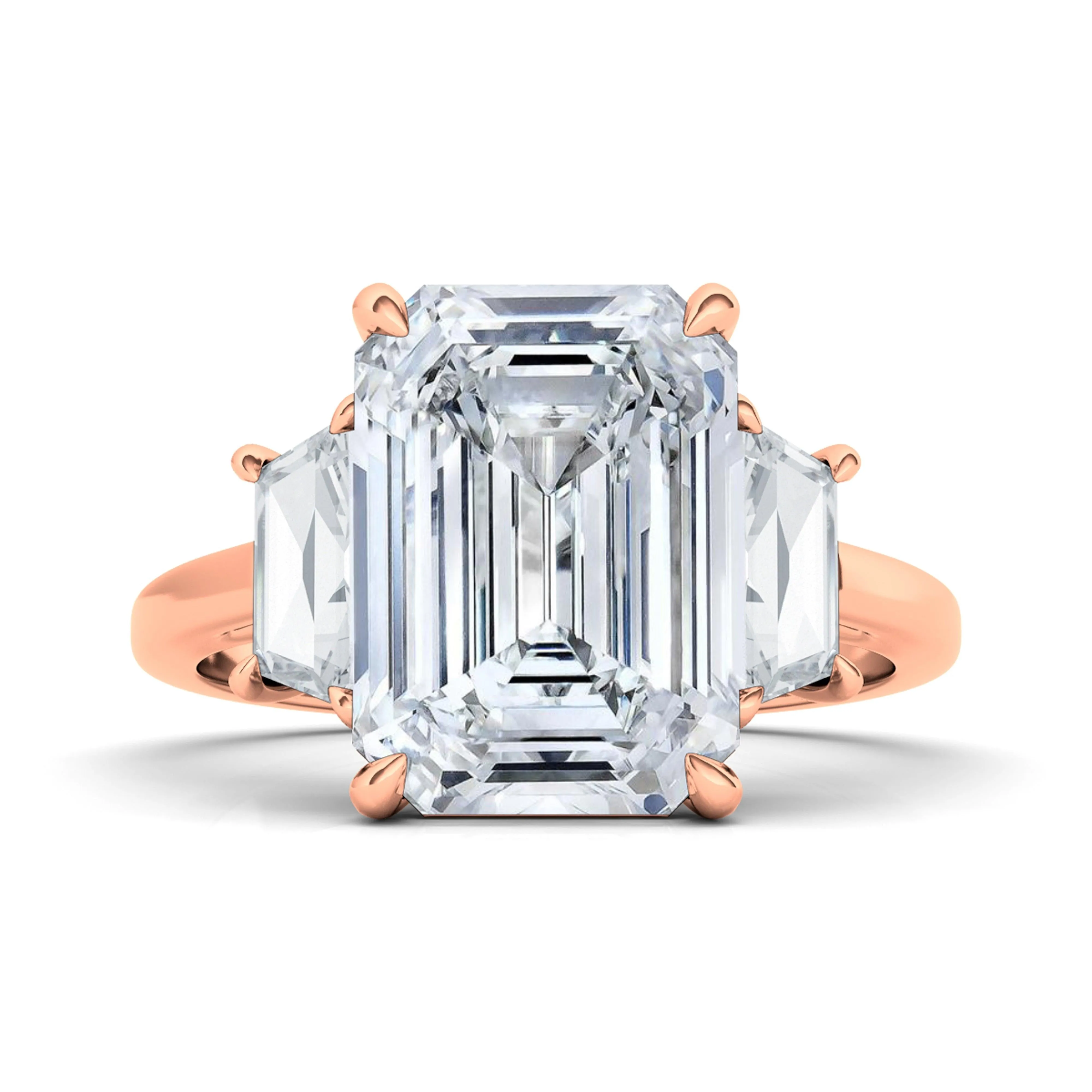 Emerald Cut Engagement Ring With Trapezoids