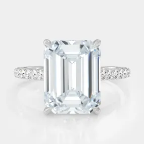 Emerald Cut Pave Diamond Ring