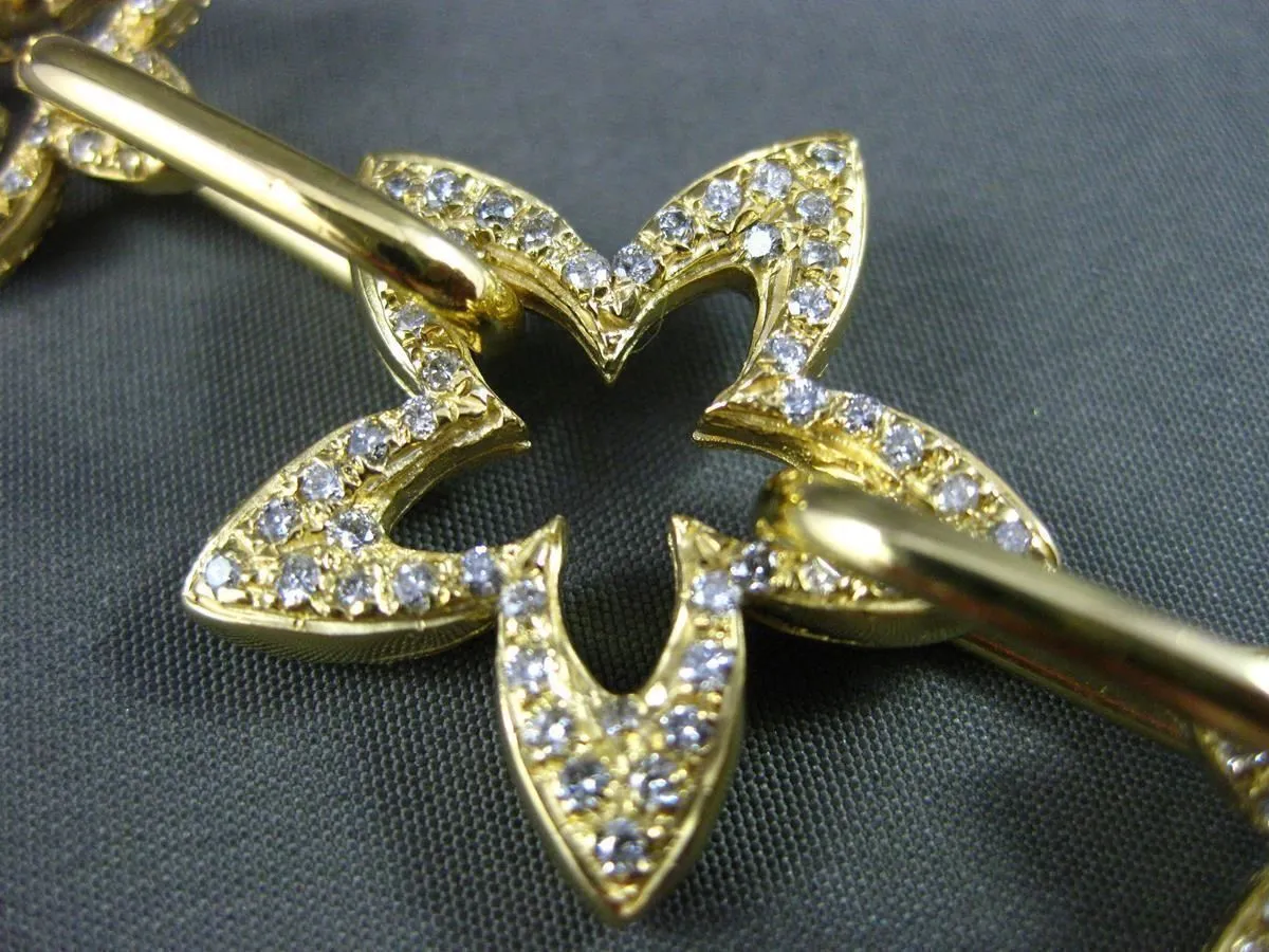 ESTATE LARGE 1.17CT DIAMOND 18KT YELLOW GOLD STARBURST FILIGREE TOGGLE BRACELET