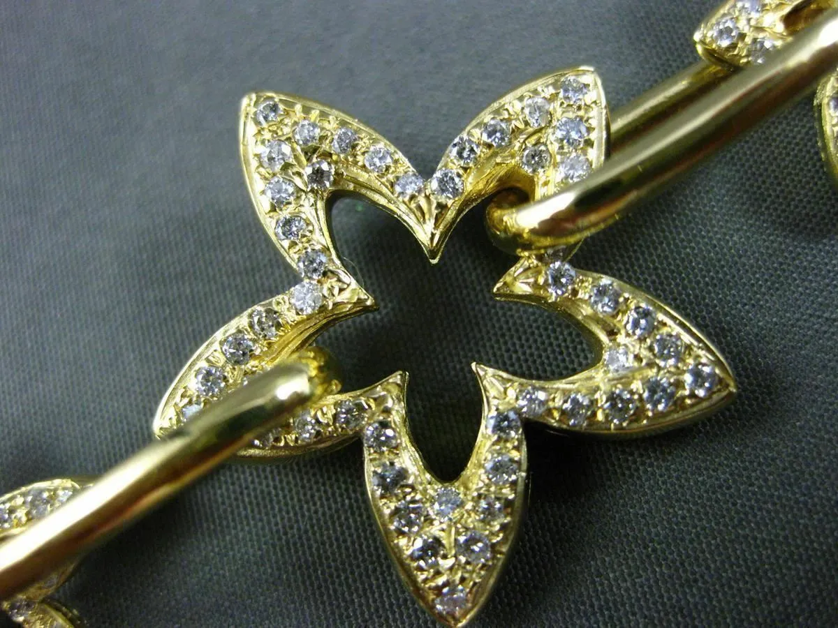ESTATE LARGE 1.17CT DIAMOND 18KT YELLOW GOLD STARBURST FILIGREE TOGGLE BRACELET