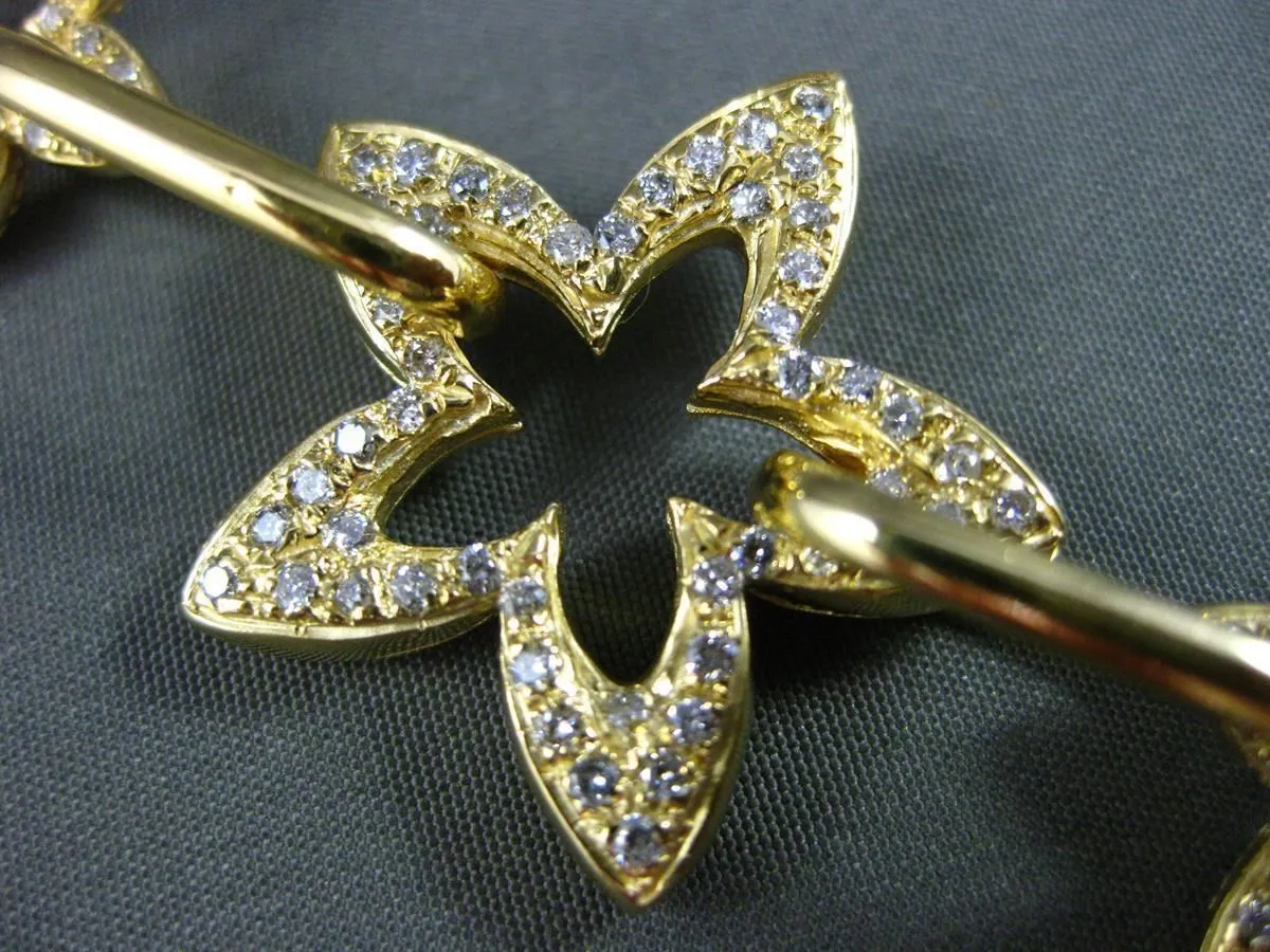 ESTATE LARGE 1.17CT DIAMOND 18KT YELLOW GOLD STARBURST FILIGREE TOGGLE BRACELET