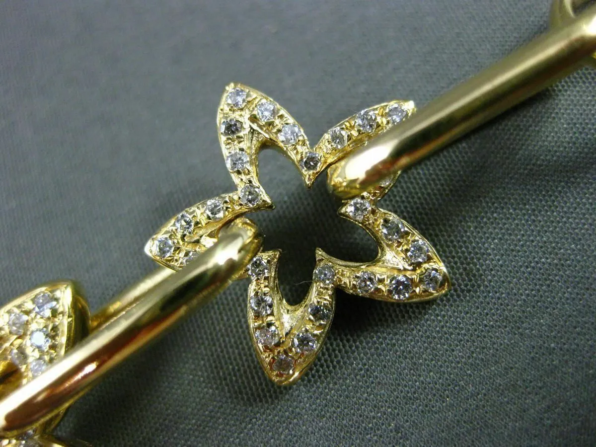 ESTATE LARGE 1.17CT DIAMOND 18KT YELLOW GOLD STARBURST FILIGREE TOGGLE BRACELET