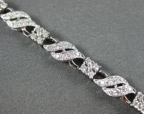 ESTATE WIDE 1.88CT DIAMOND 14KT WHITE GOLD 3D TWO ROW MULTI WAVE TENNIS BRACELET
