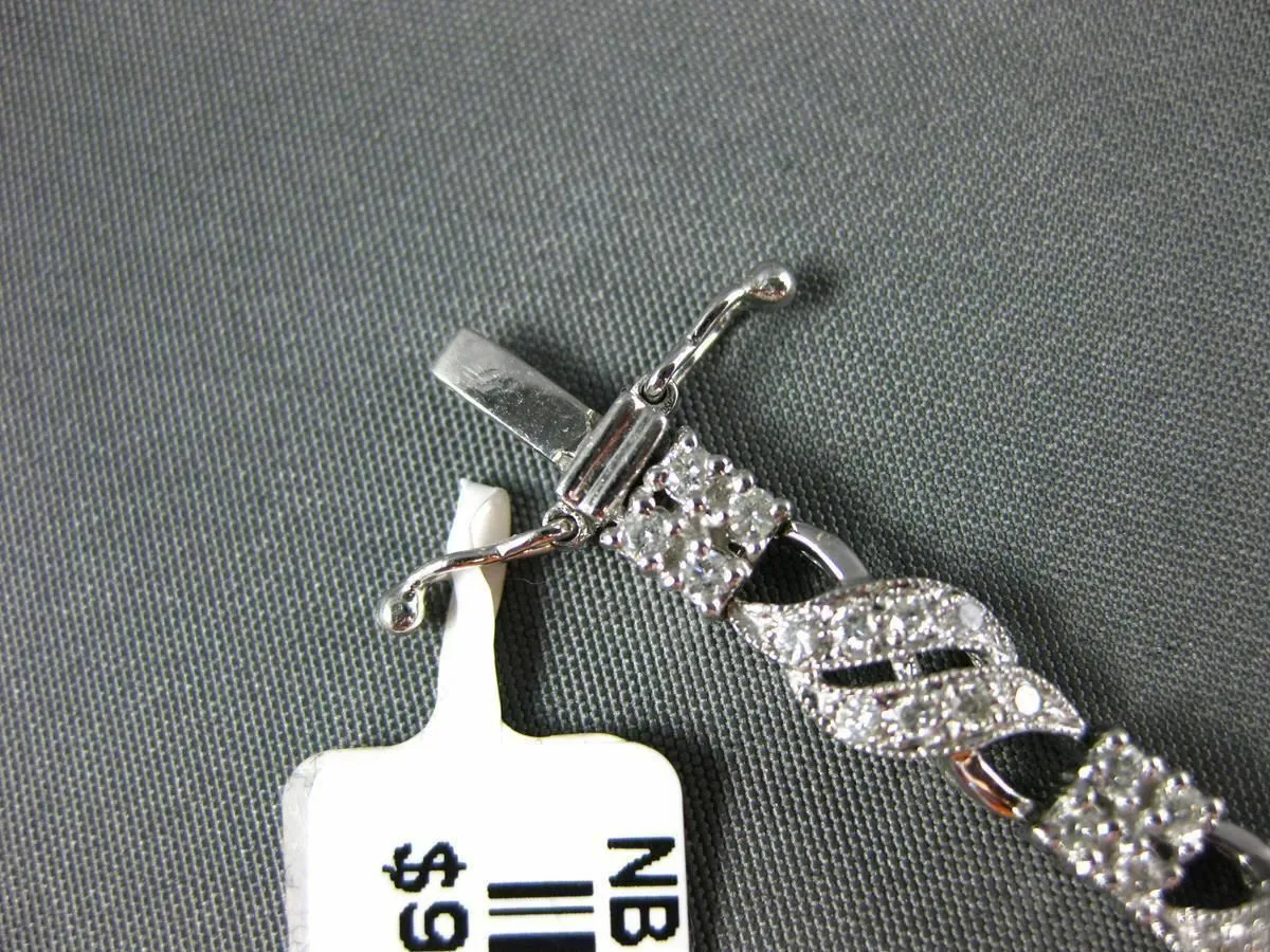 ESTATE WIDE 1.88CT DIAMOND 14KT WHITE GOLD 3D TWO ROW MULTI WAVE TENNIS BRACELET