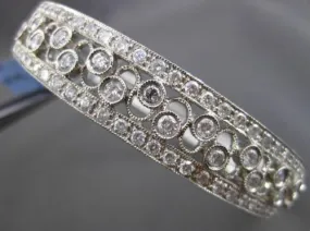 ESTATE WIDE 3CT DIAMOND 14KT WHITE GOLD FILIGREE ETOILE INFINITY BANGLE BRACELET
