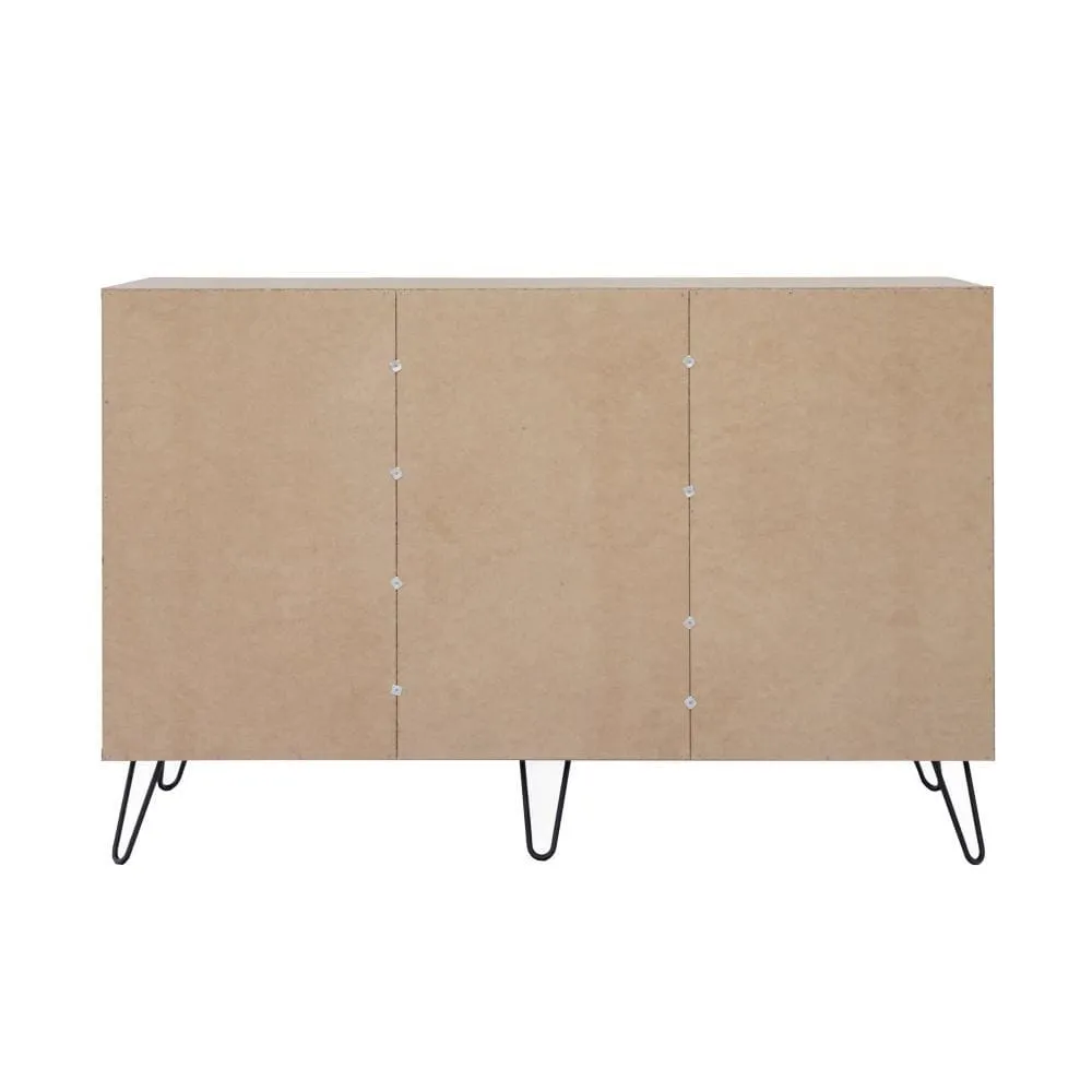 Exie 49 Inch Sideboard Buffet Console Cabinet with 3 Drawers, Oak Brown By The Urban Port