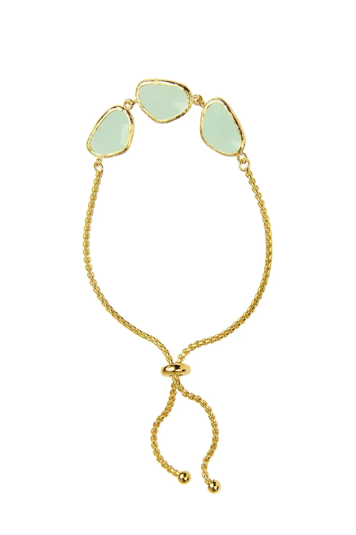 Gemstone Triple Pendant Toggle Bracelet
