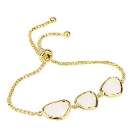 Gemstone Triple Pendant Toggle Bracelet