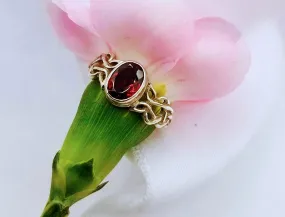 Gold Celtic Garnet Band