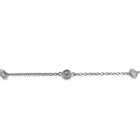Hand Assembled Hand Made Five Stone Brilliant Cut Diamond Bracelet