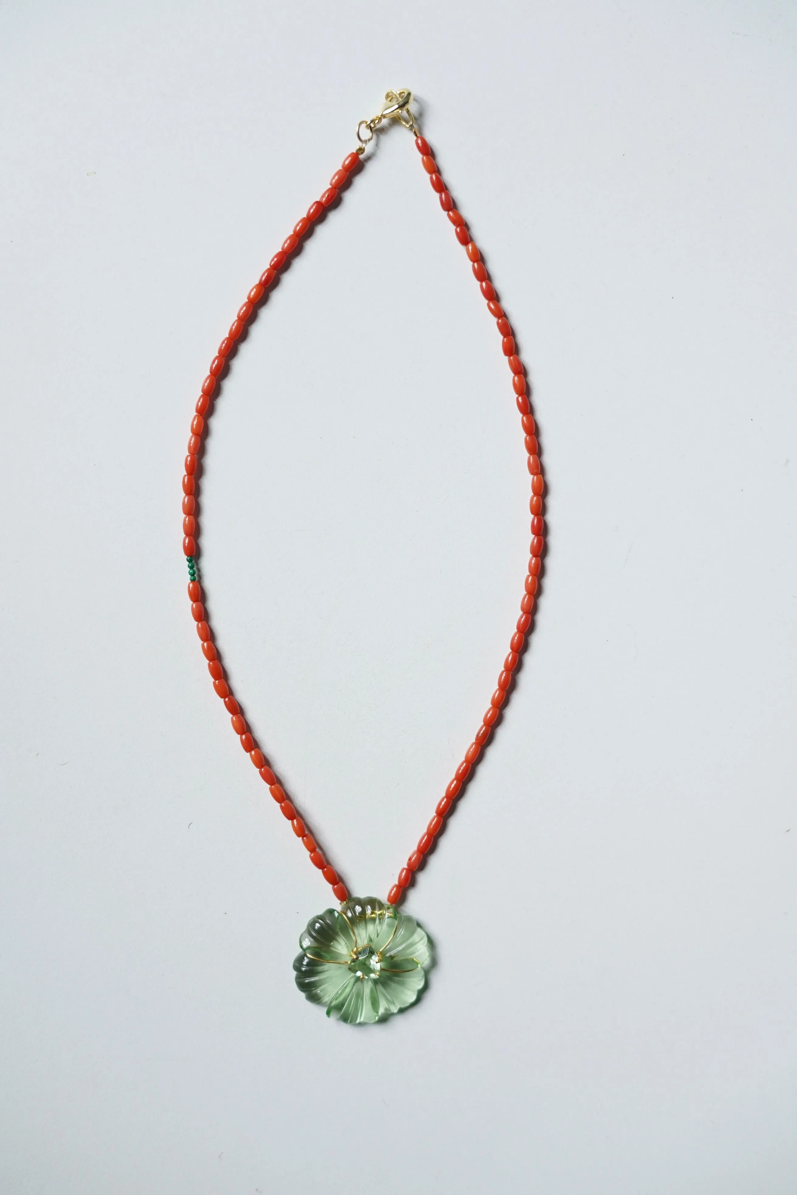 Hand Carved Flower Pendant