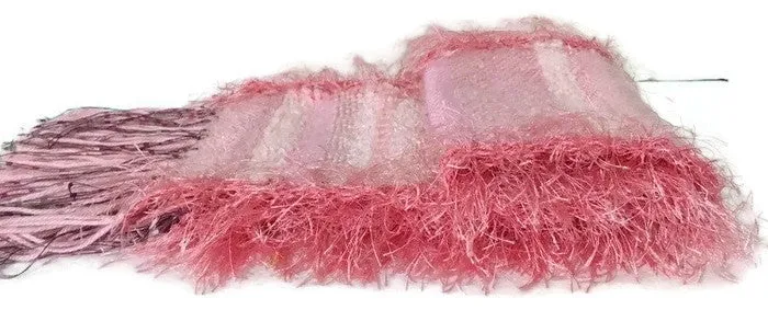 Hand woven pink alpaca scarf, boho chic, The pink woven scarf