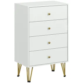 HOMCOM Chest of Drawers, 4 Drawers Dresser Storage Organiser for Bedroom