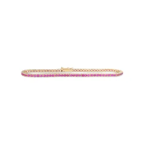 Hot Pink Sapphire Tennis Bracelet