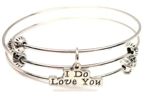 I Do Love You Triple Style Expandable Bangle Bracelet