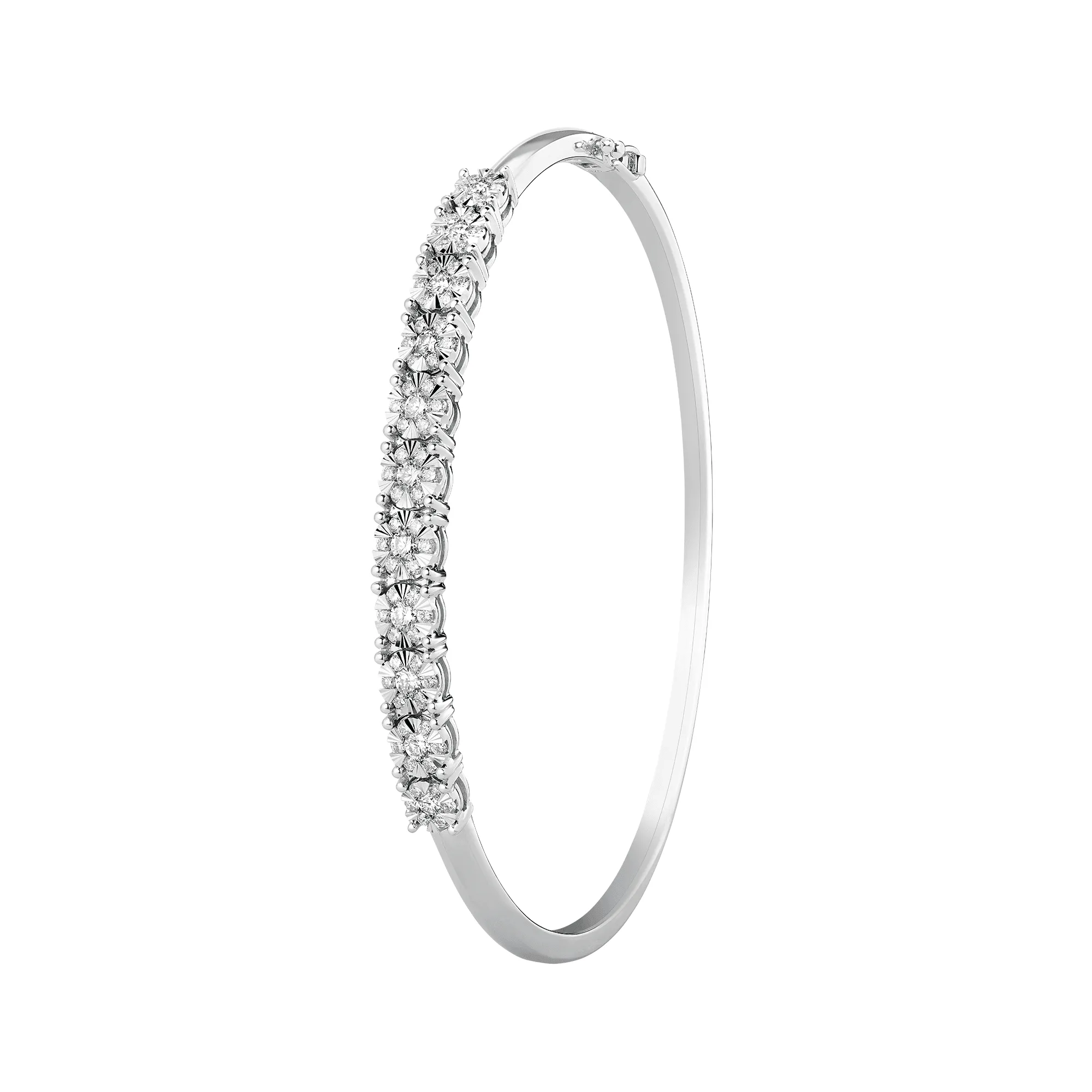 Illusion Set Diamond Bangle in 9ct White TGW 1.02ct