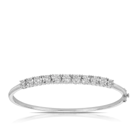 Illusion Set Diamond Bangle in 9ct White TGW 1.02ct