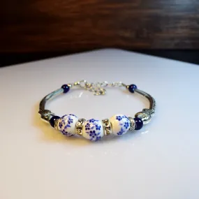 Jingdezhen ceramic bracelet elbow small fish with diamond Chinese ethnic style jewelry