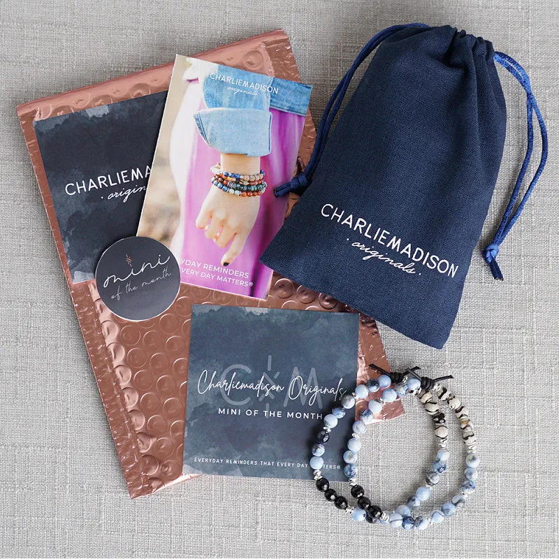 Just Begin (May 2024 Mini of the Month) | Dumortierite & Red Sponge Coral Mini Bracelet