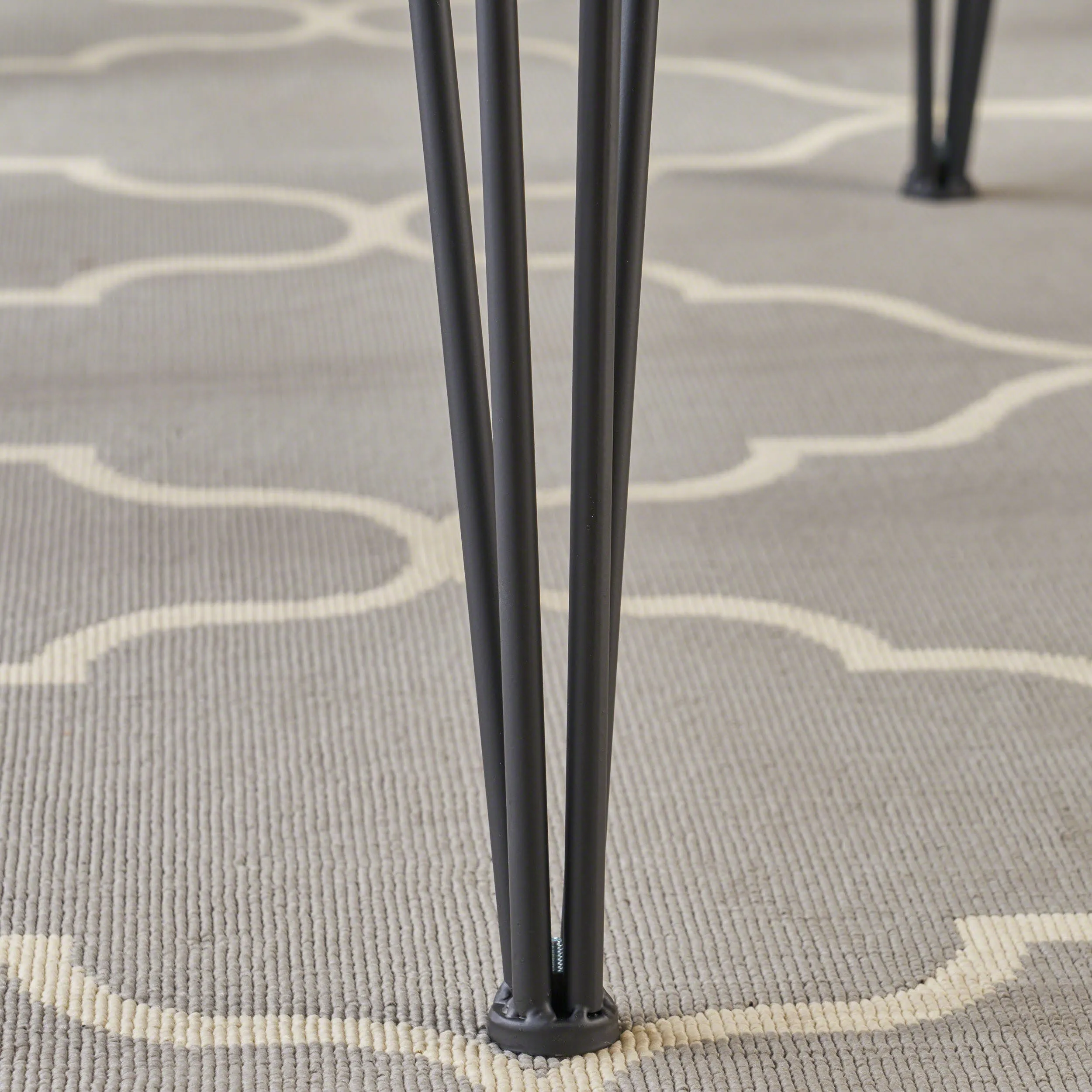 Kaia Modern Industrial Faux Live Edge Square Dining Table, Natural and Black