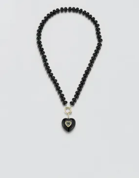 kate collins black onyx rondelle bead necklace